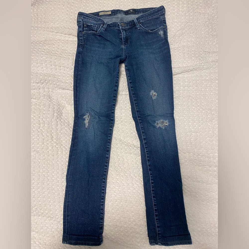 AG cigarette distressed jeans